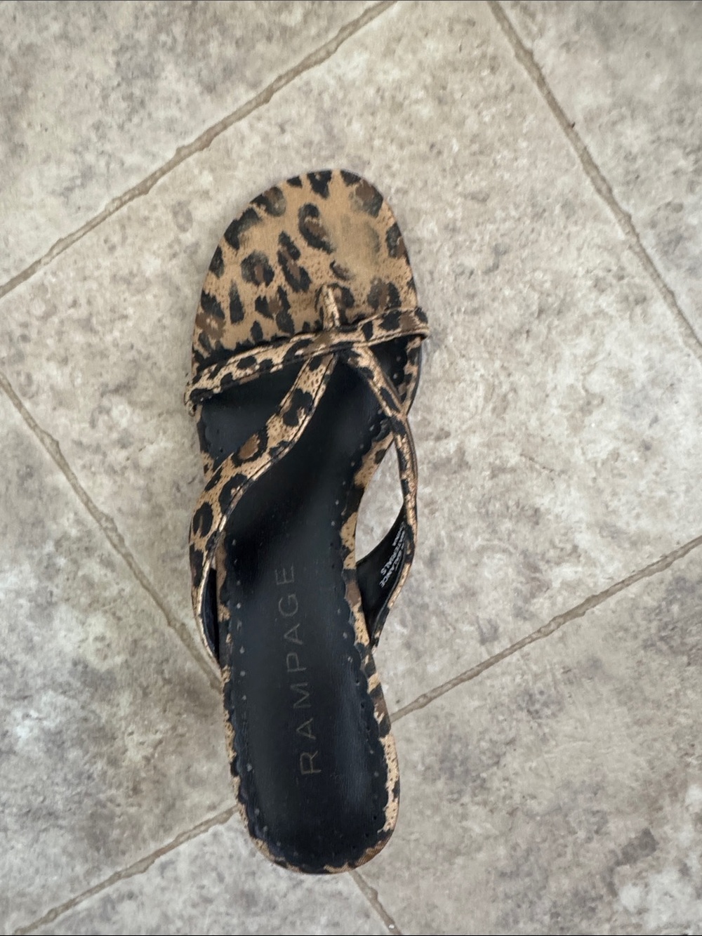 Rampage Leopard-Print Slingback Heels in Tan and Black - Picture 2 of 9